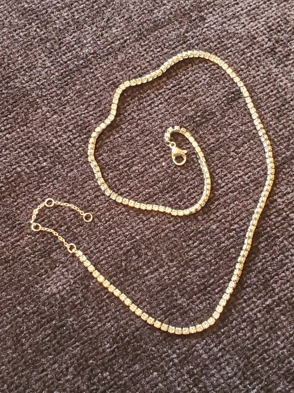 2 Tennis Necklace Set - Silver & Gold Tone - Elegant Chain Jewelry